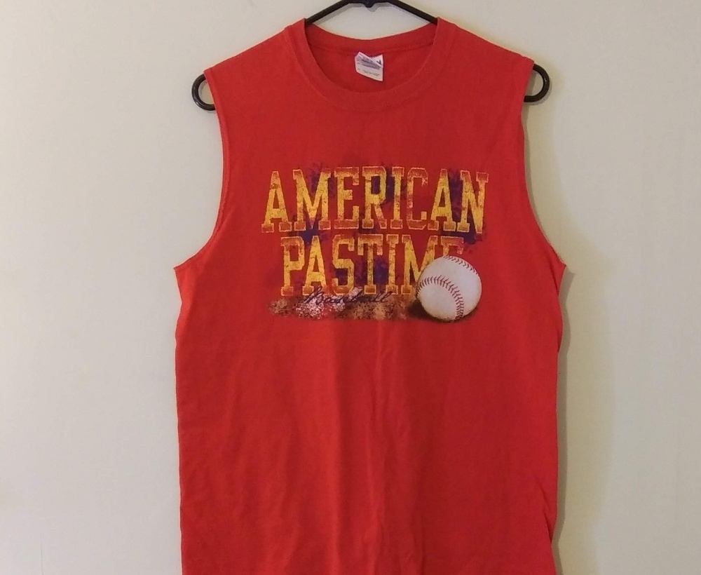 Gildan Red Graphic Tank Top  100% Cotton